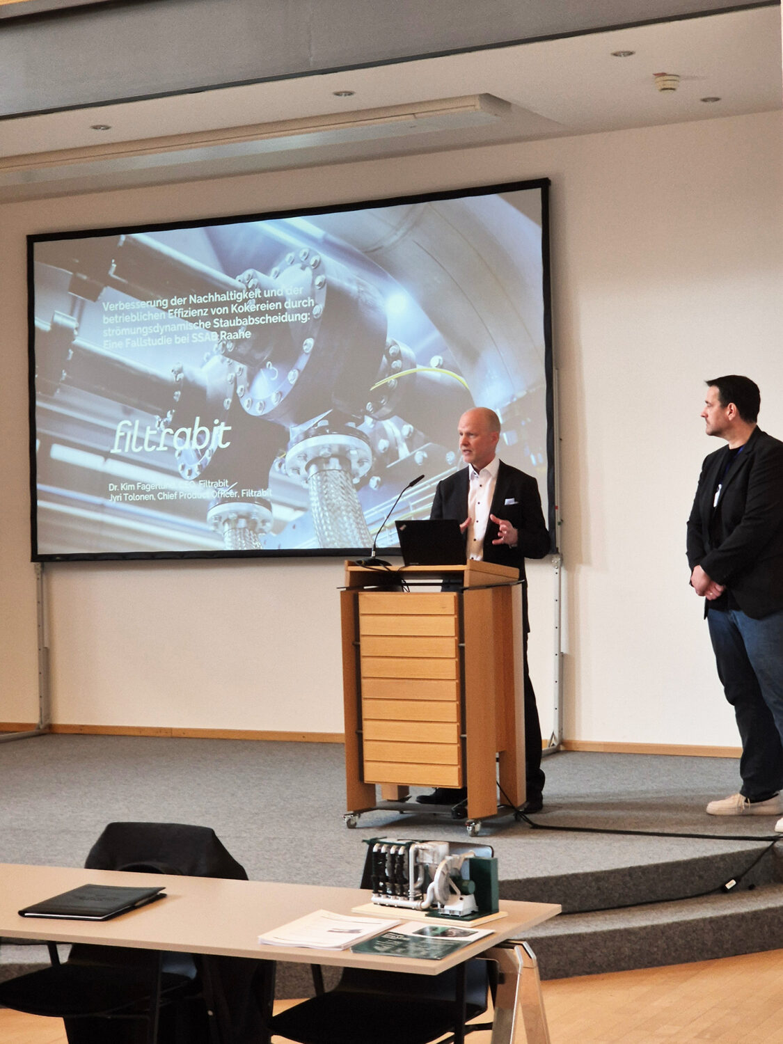 Filtrabit CEO Dr. Kim Fagerlund presenting at the International Conference on Cokemaking by VDKF in Oberhausen, Germany.