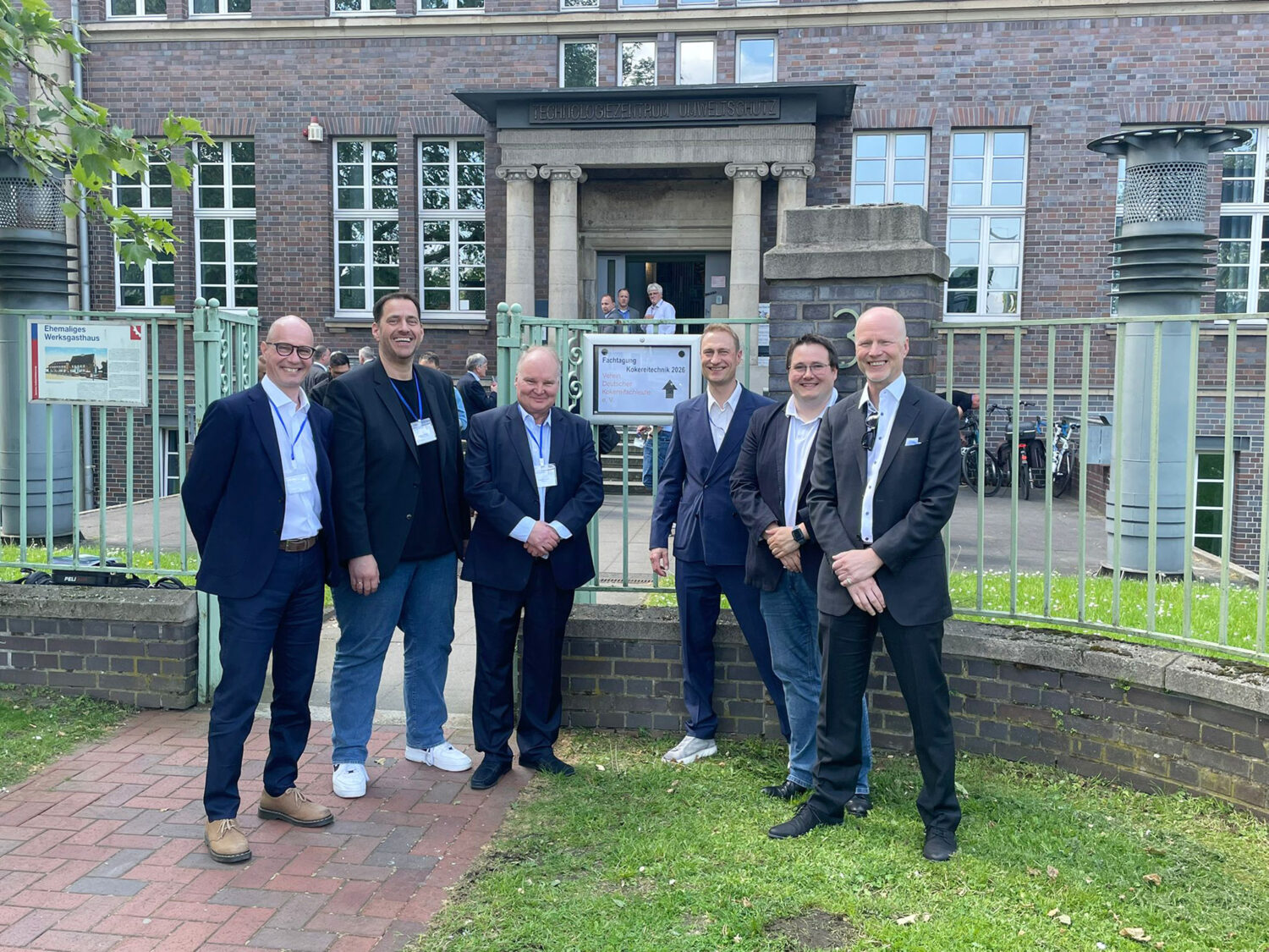 Filtrabit and INperfektion team members outside the conference venue at VDKF’s International Conference on Cokemaking Technologies in Oberhausen, Germany.